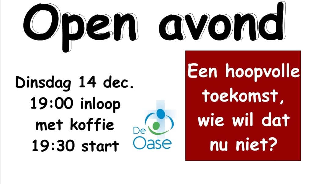 Flyer van open avond.
