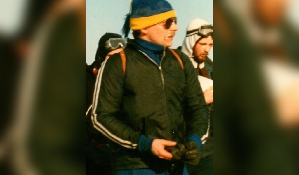 Dirk Noorlander tijdens de Elfstedentocht in 1986. 