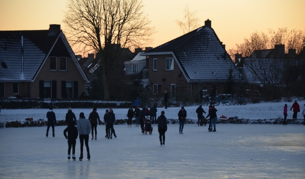In het stadspark wordt geschaatst