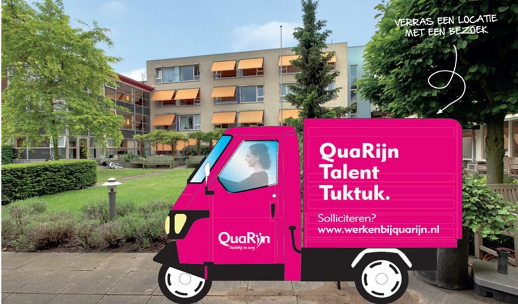 De nieuwe Tuktuk van QuaRijn wordt ingezet om nieuwe zorgtoppers aan te trekken. 