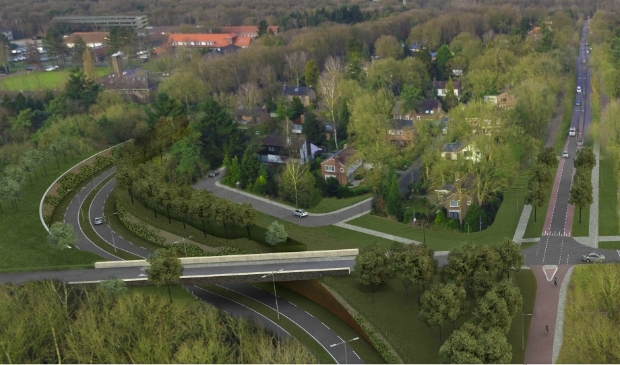 Een artist impression van de westelijke ontsluiting.