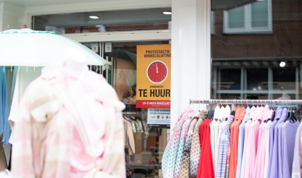 Winkeliers in actie tegen winkelsluiting.