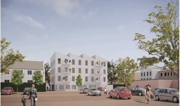 <p>De artist impression van de plannen, gezien vanaf het Laanplein.</p>