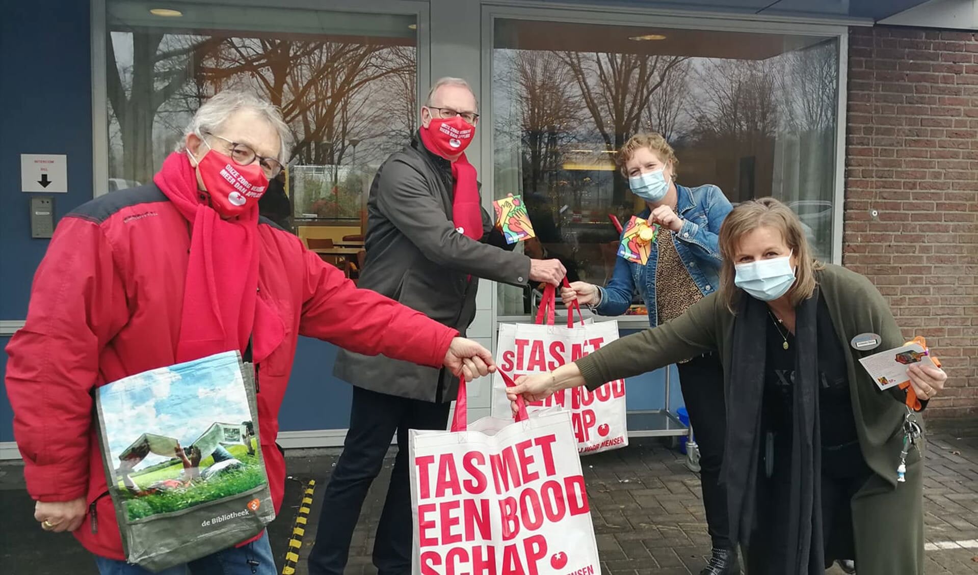 Een solidariteitsactie van SP Leusden begin februari bij Lisidunahof.