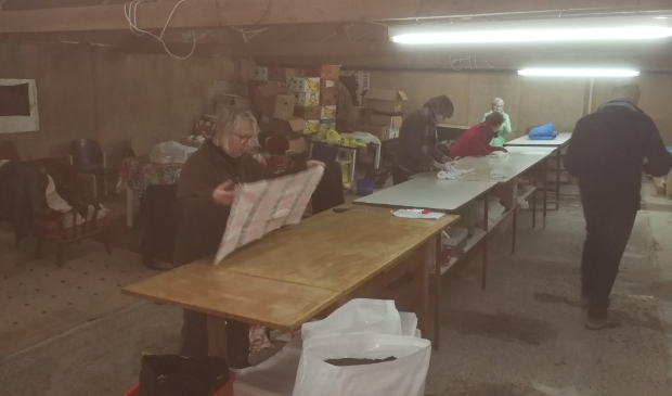 Sorteergroep aan het werk