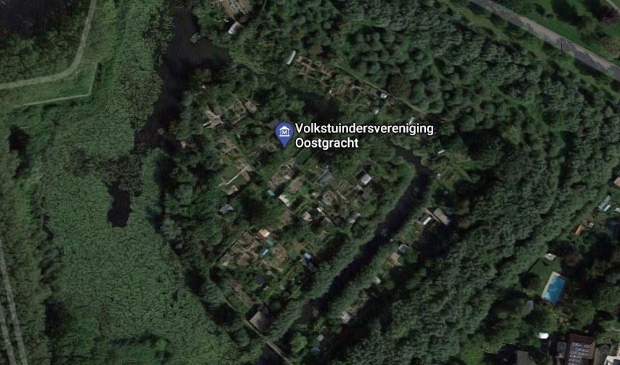 Het volkstuinencomplex aan de Oostgracht