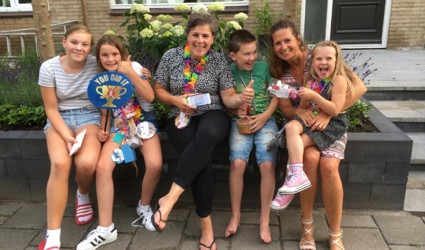 Enthousiaste deelnemers,( Familie Faro ) aan de Home-edition 2020.