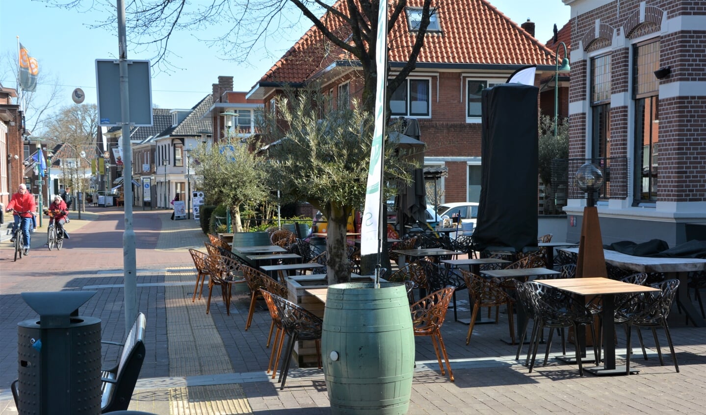 Lege terrassen in het centrum van Barneveld.