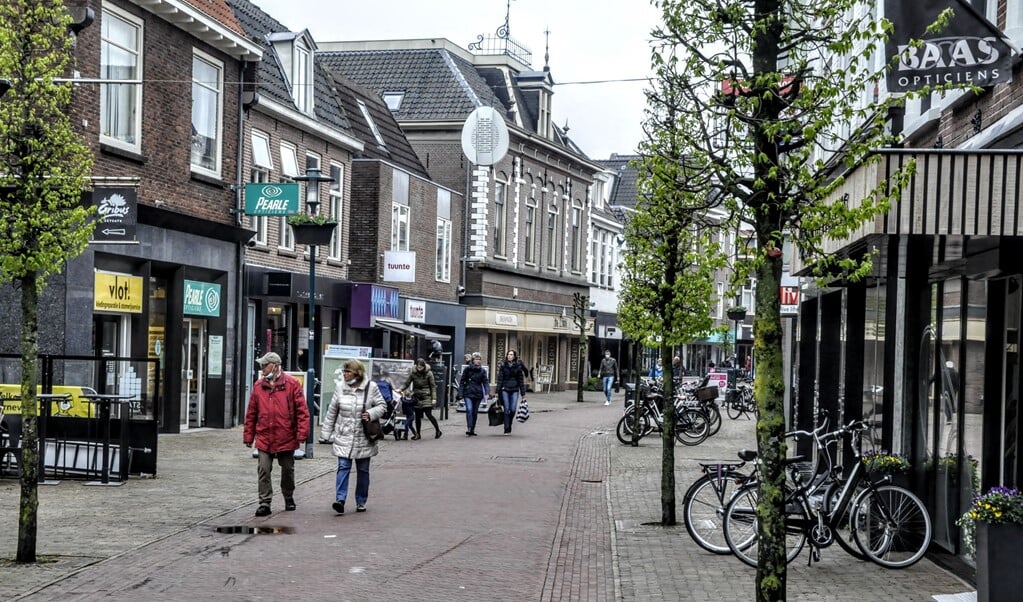Beeld van de Jan van Schaffelaarstraat, in het centrum van Barneveld.