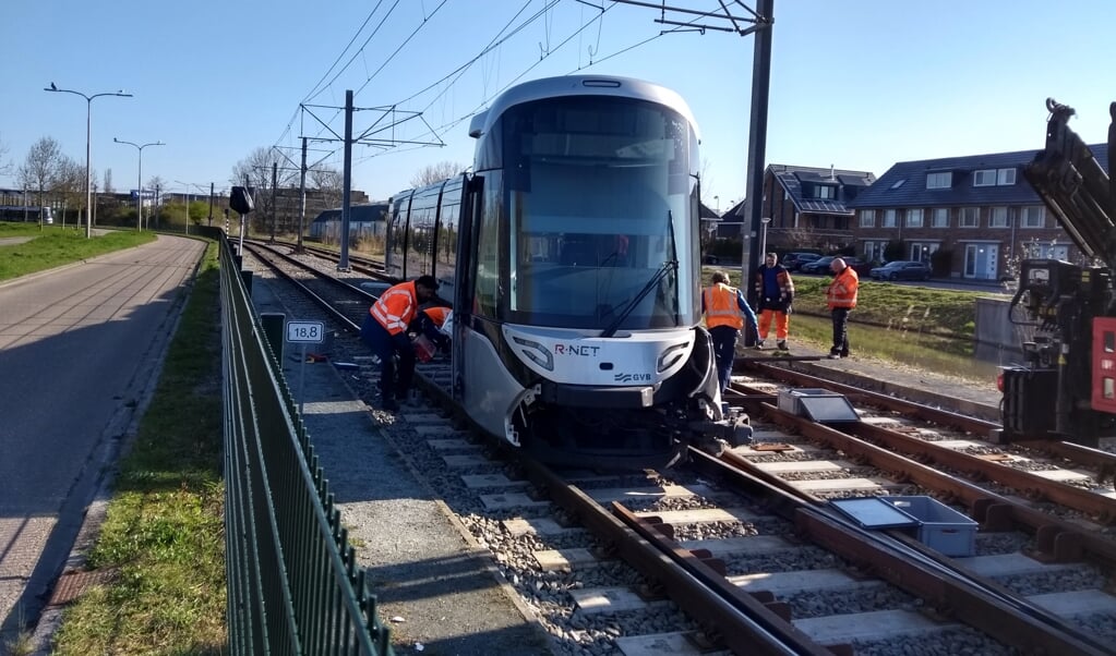 In april ontspoorde een tram van lijn 25 in Westwijk.
