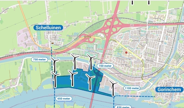 <p>Het zoekgebied voor windmolens op Avelingen</p>