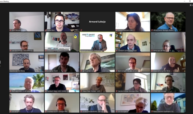 Deelnemers aan de online workshop van het Arbeidsmarktplatform van de Euregio Rijn-Waal.