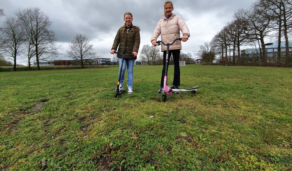 Quinty van Veldhuizen en Kyra Boekhorst zijn een online petitie gestart om een skatebaan te realiseren in hun buurt.