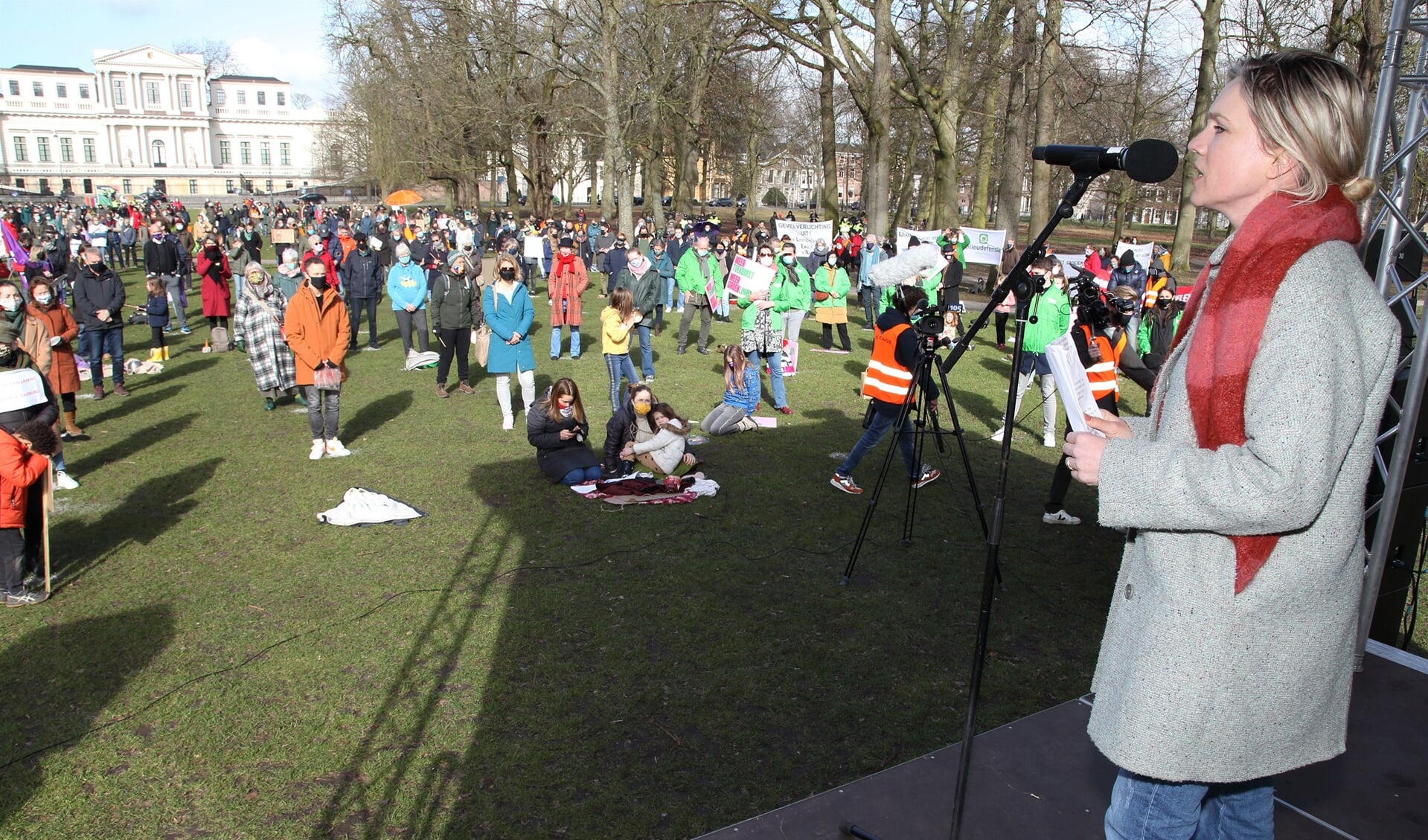 Anniek Pheiffer tijdens een klimaatprotest in Haarlem begin 2021.