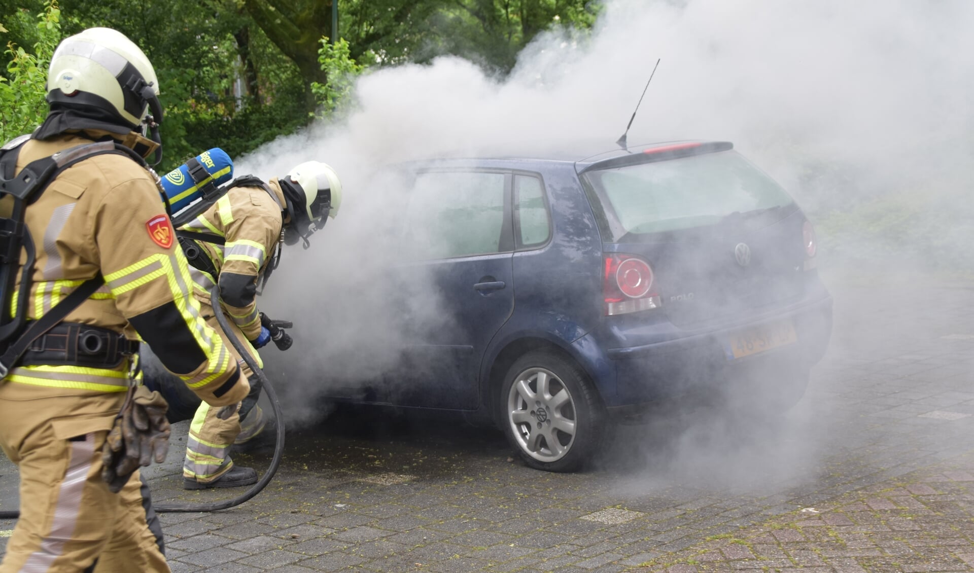 De auto was niet meer te redden.