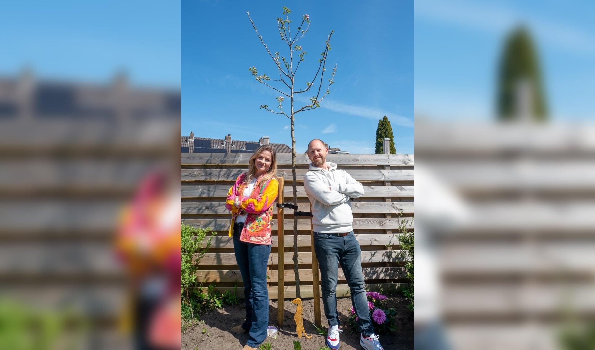 Carlijn en Mark uit Amersfoort deden vorig jaar mee met de actie. Het resultaat: een mooie appelboom voor in hun tuin. 