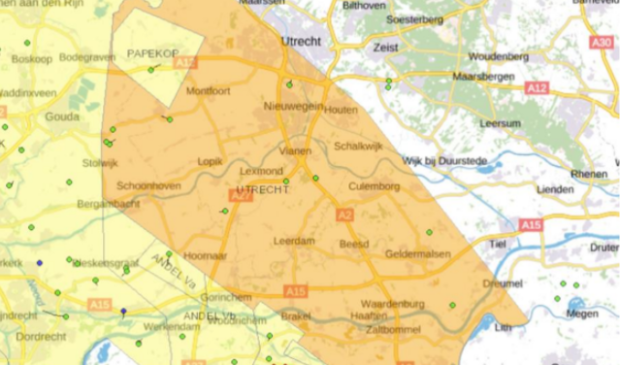 <p>Voor het oranje gebied heeft het ministerie een vergunning afgegeven</p>