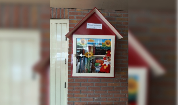 Hanneke's minibieb onder de carport aan de Damweg 20