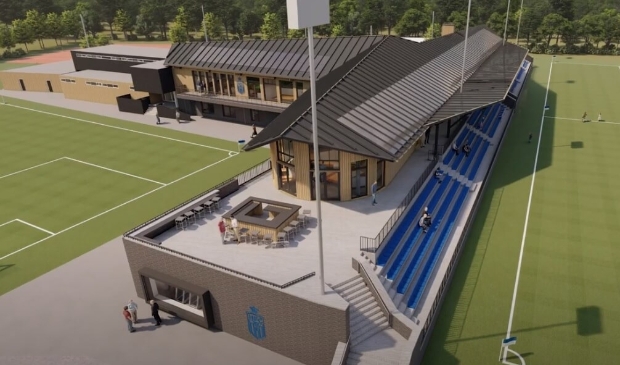 <p>Artist impression van de nieuwbouw van HFC </p>