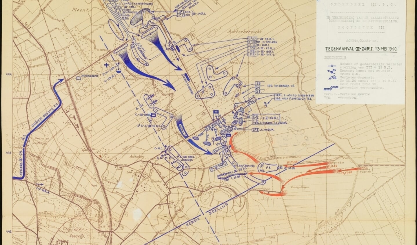 Impressie van de tegenaanval op 13 mei 1940.