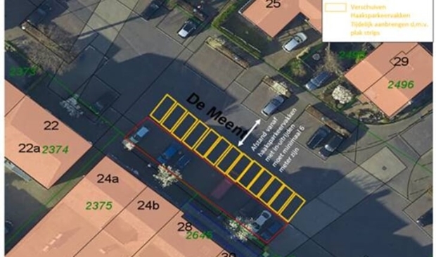 De parkeerplaatsen worden opgeschoven voor het terras van Buitengewoon