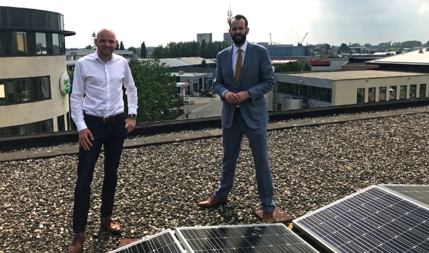 <p>Wethouder Joost van der Geest (r.) en Jan van Wijgerden, ondernemer en voorzitter Stichting Economische Ontwikkeling Gorinchem </p>
