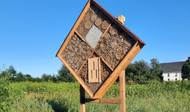 Nieuwe hangplek voor insecten bij Zonnepark Houten. destadamersfoort