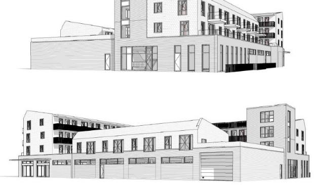 <p>Het nieuwe winkelcentrum krijgt drie lagen met woningen.</p>