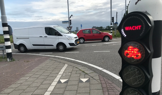 <p>Een fietsersknopje op de Rijnlanderweg.</p>