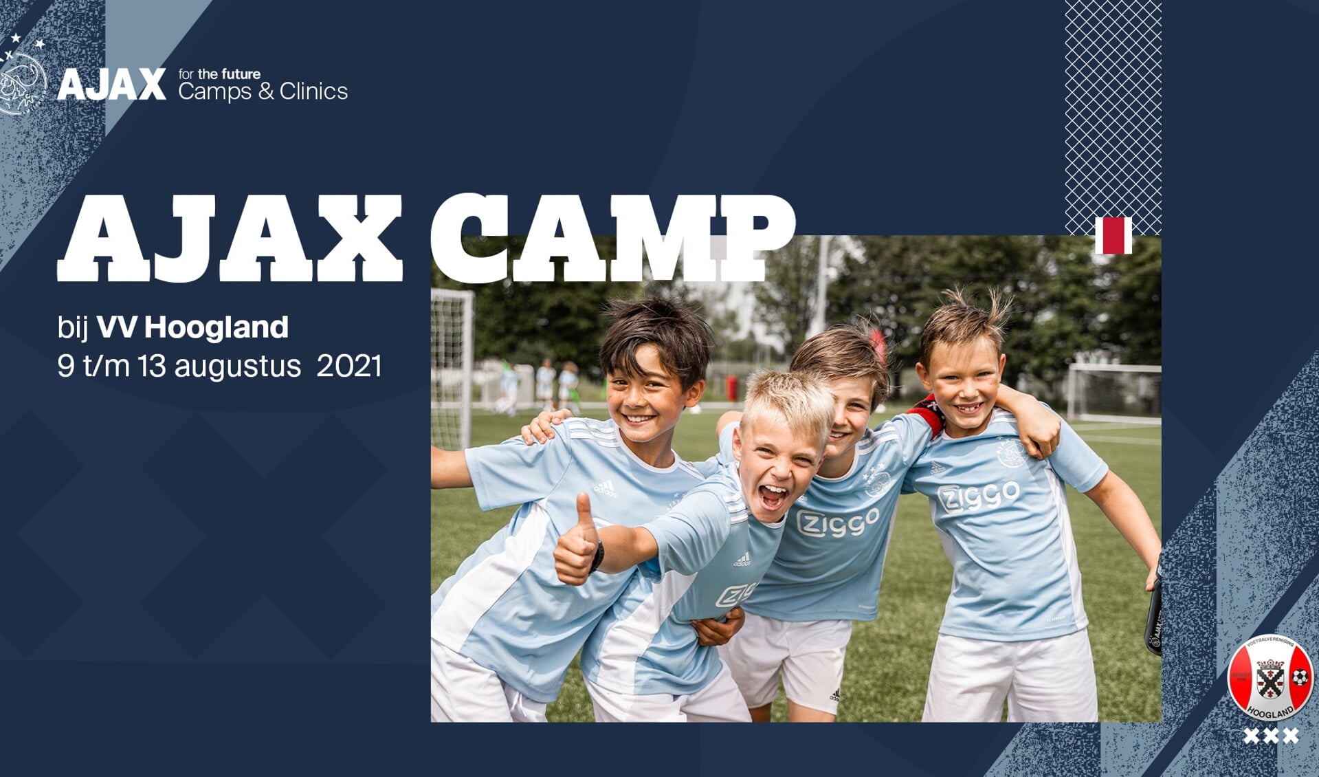 Promotiefoto Ajax Camps & Clinics bij VV Hoogland