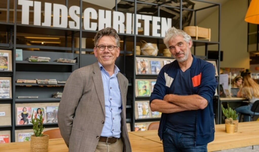 De organisaties van Ideacultuur Frans Funnekotter (r) en het Kunstenhuis Rob Schouw (l) onderzoeken samenwerking.