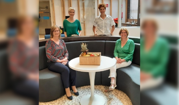 Van links naar rechts en van boven naar beneden op de foto: Bea Schulting (UWV), Christèl Zeldenrust (Inclusief Groep), Hiltje van Ledden (Zorggroep), Cindy Traa (Zorggroep)