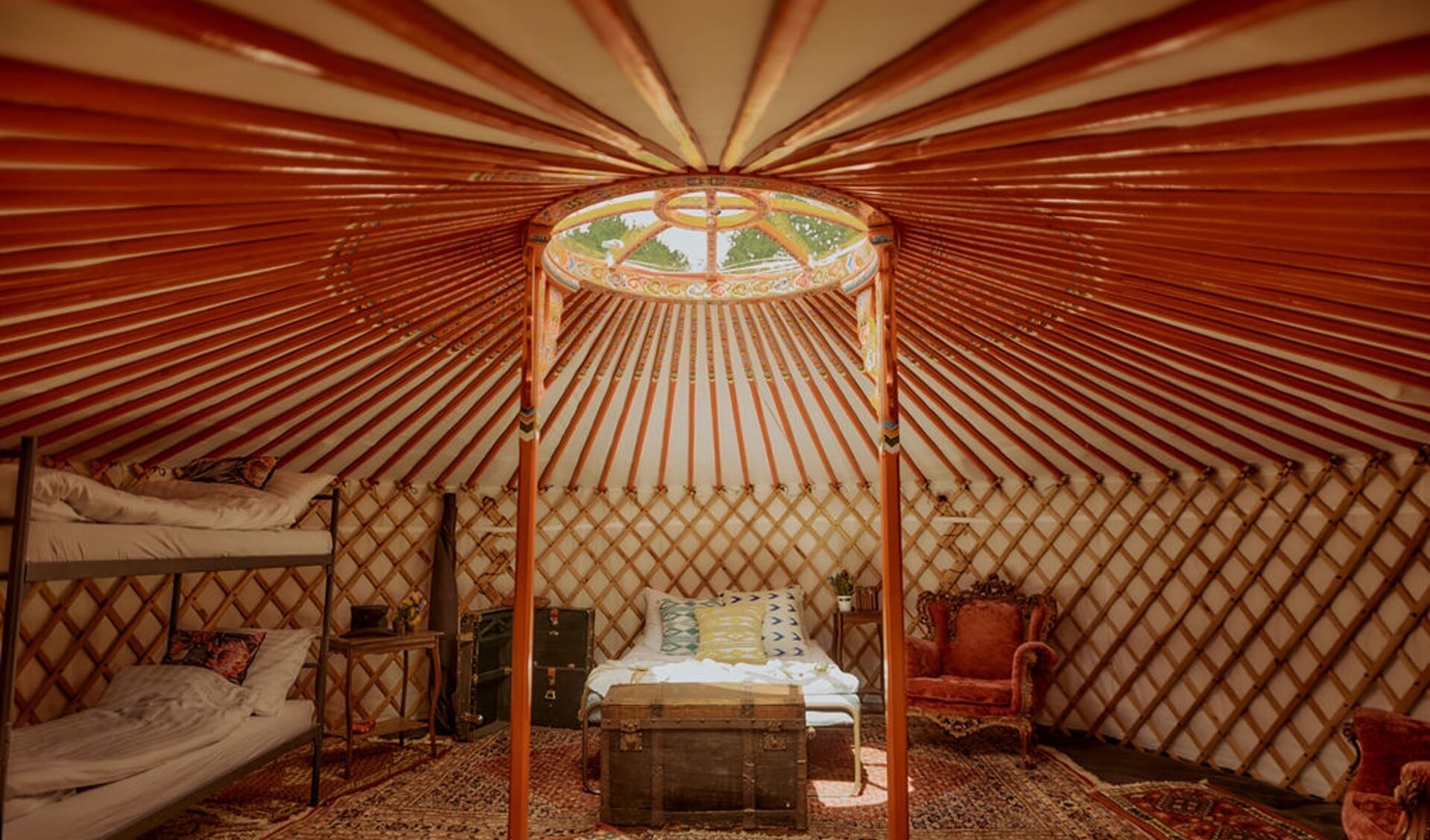 Bezoekers van Camp Common Grounds kunnen kiezen voor een verblijf in een Yurt (maximaal 6 personen) 