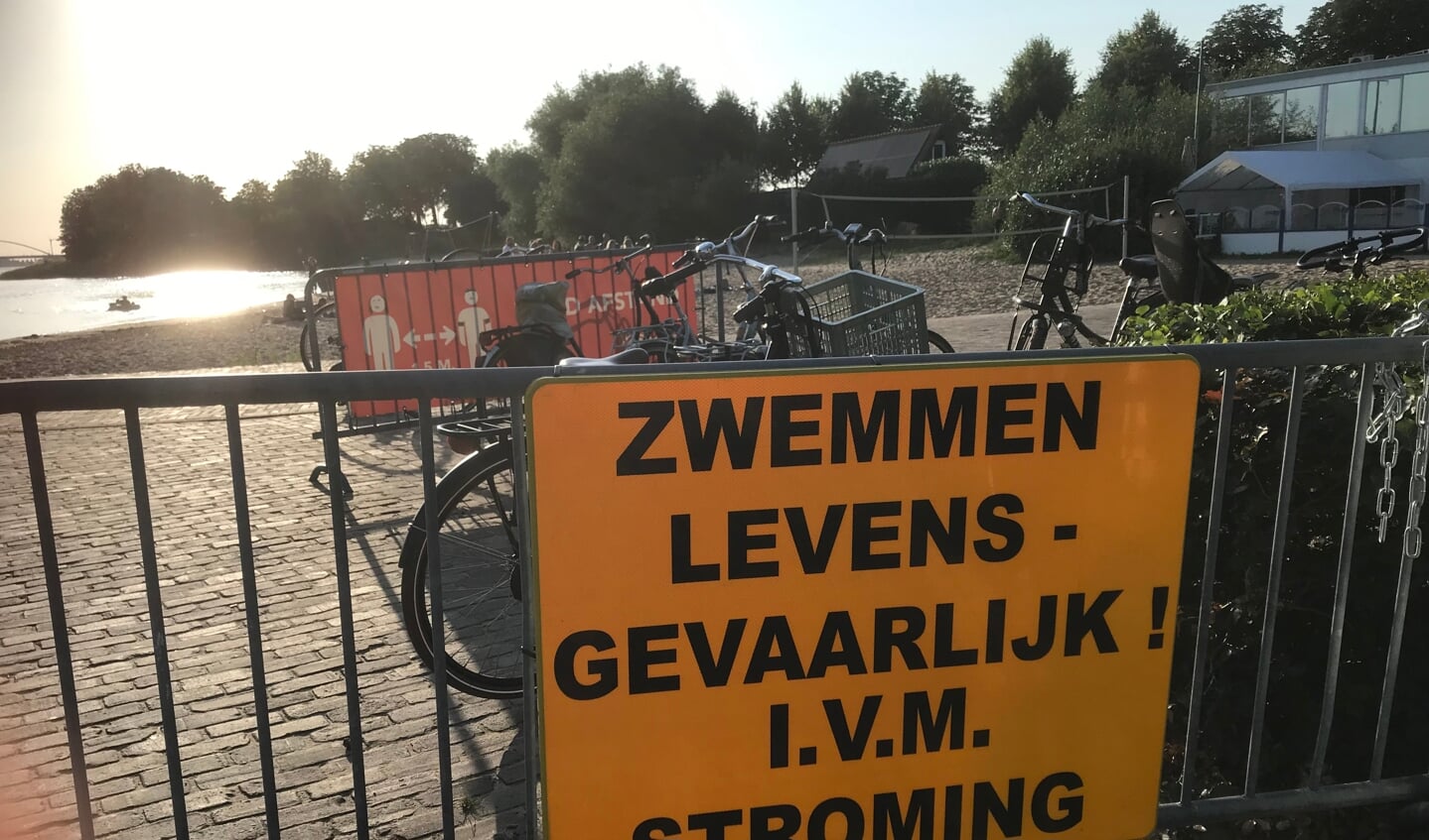 Gorinchem plaatste waarschuwingsbord bij het strandje