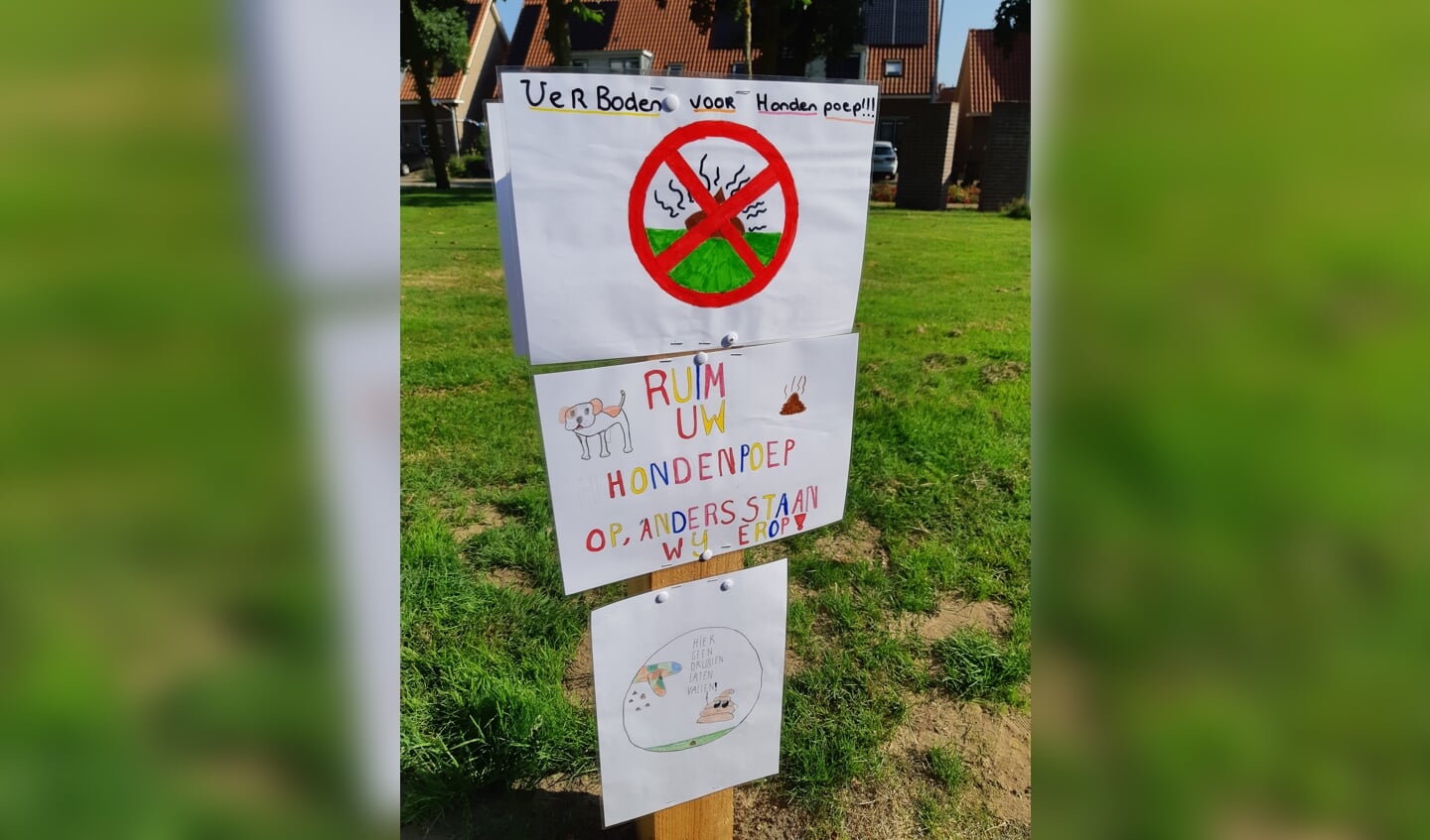 Posters gemaakt door leerlingen uit groep 7 van De Koepelschool.