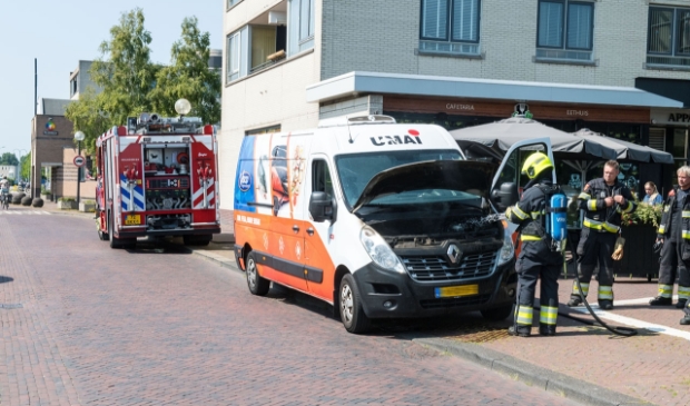 <p>De brandweer kon het af met een kleide spuit.</p>