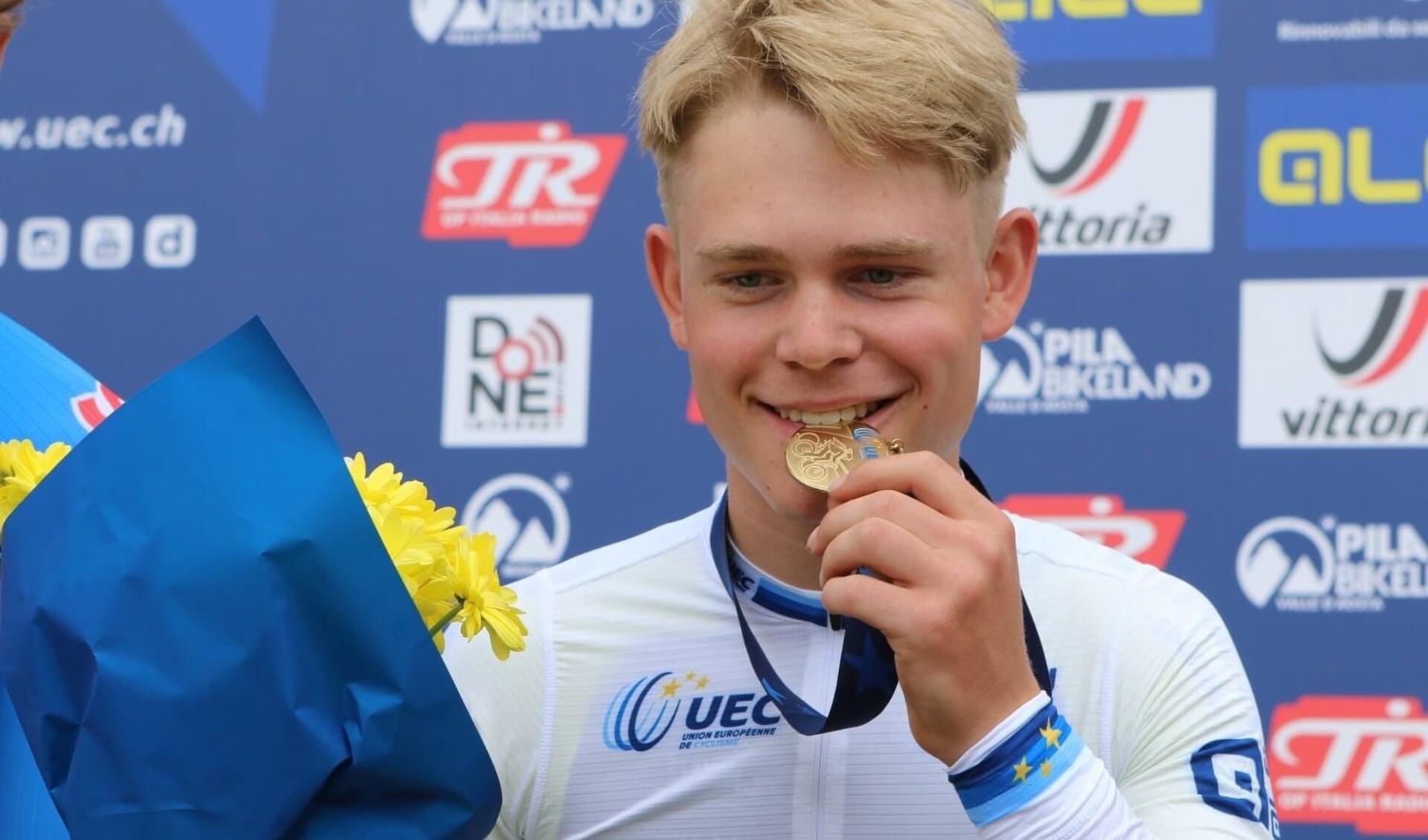 Jelte Jochems, Europees jeugdkampioen mountainbiken op het onderdeel Eliminator.