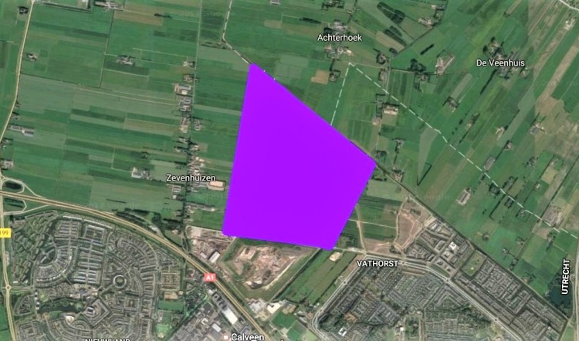 Het plangebied van de nieuwe wijk Bovenduist. 