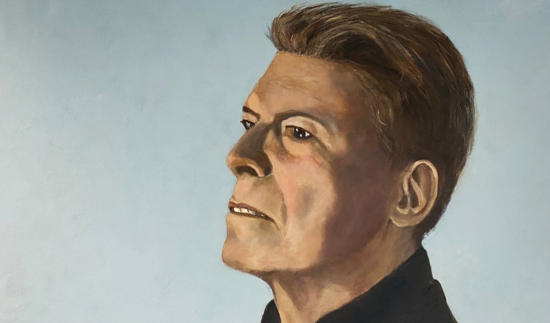 Een portret van David Bowie.