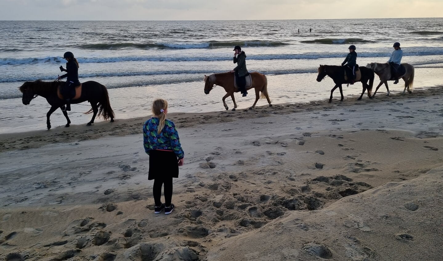 Deze foto is op 16 augustus op het strand van Zoutelande gemaakt. Mijn dochter Isabella hoopt dat ze later,  als ze meer ervaring heeft, ook paard mag rijden op het strand.
