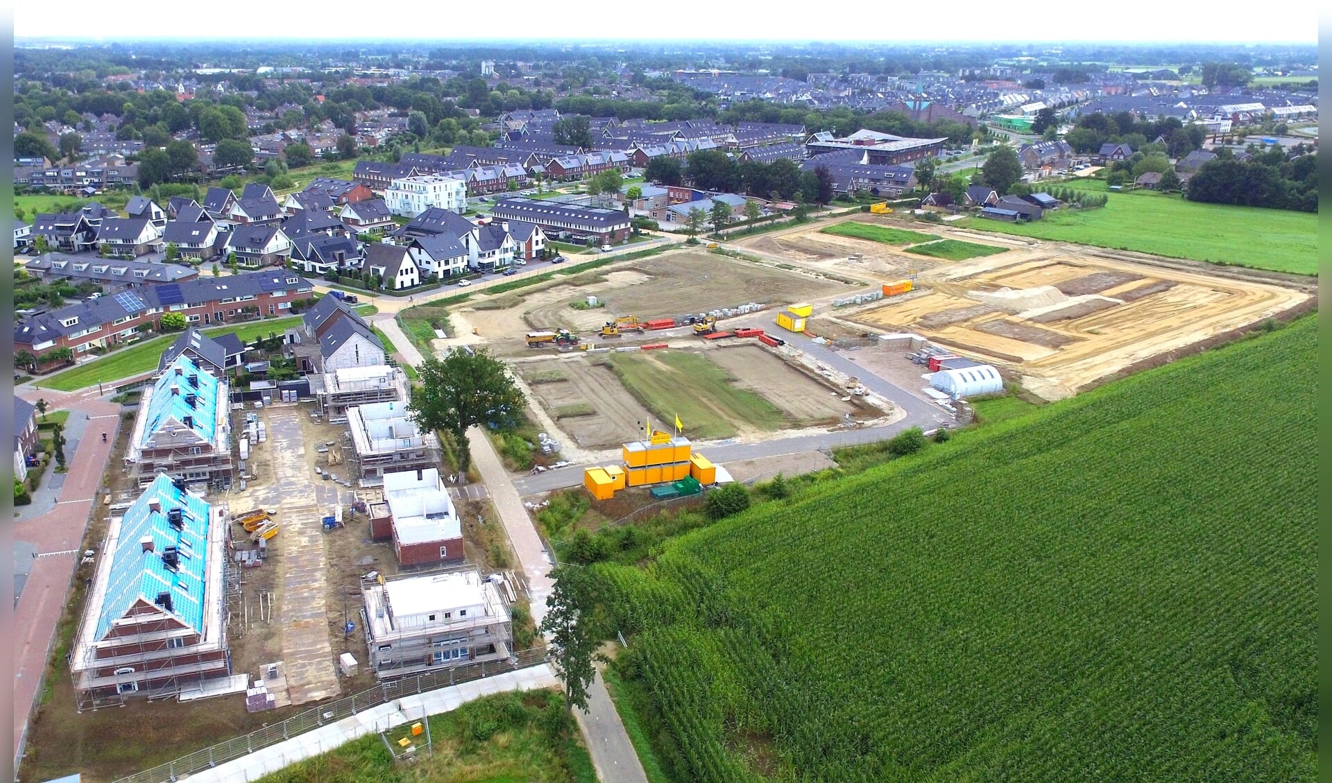 Een voorbeeld van een woningbouwproject in Barneveld (archieffoto). Links Burgthoven III en rechts Woudse Erven.