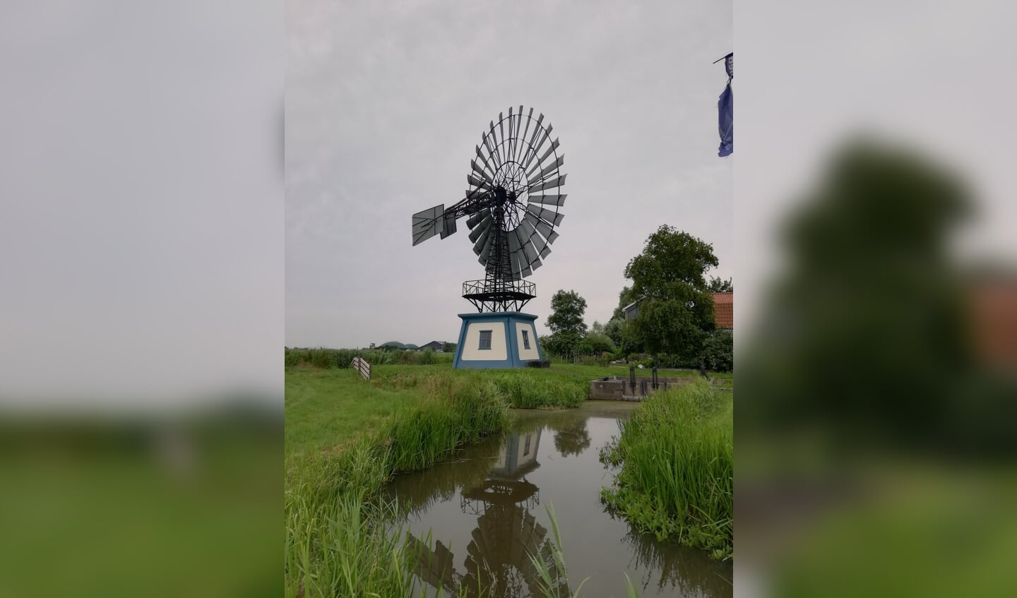 Windmotor in Tirns Friesland. Deze poldermolen naar Amerikaans model werd gebruikt voor bemaling.