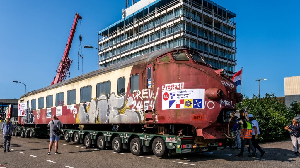 Aankomst TEE-trein bij het Nederlands Transport Museum