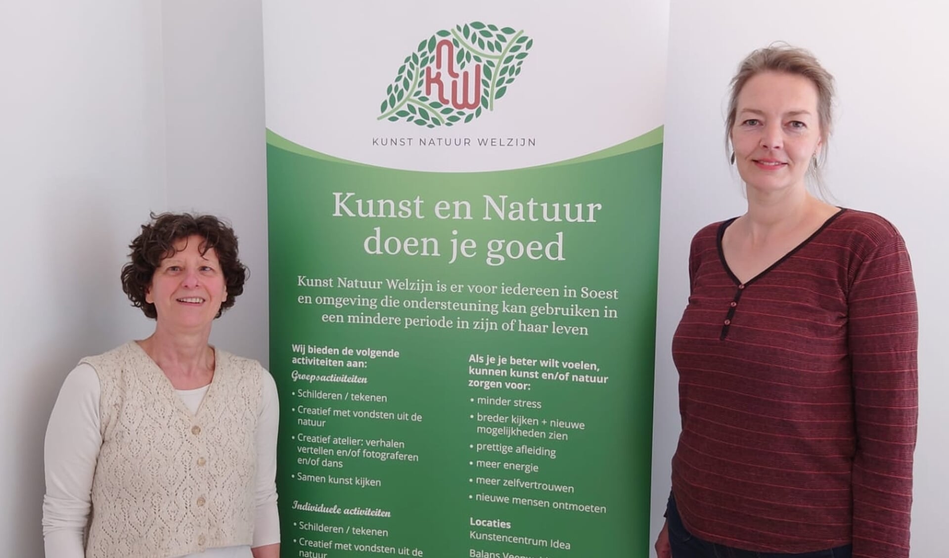 De initiatiefnemers van Kunst Natuur Welzijn. Links Angela van Iersel, rechts Floor de Graaf