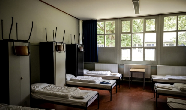 <p>Interieur van een barak van legerplaats Harskamp. Het Centraal Orgaan opvang asielzoekers (COA) nam de kazerne als een derde noodopvanglocatie voor Afghaanse evacués in gebruik.</p>