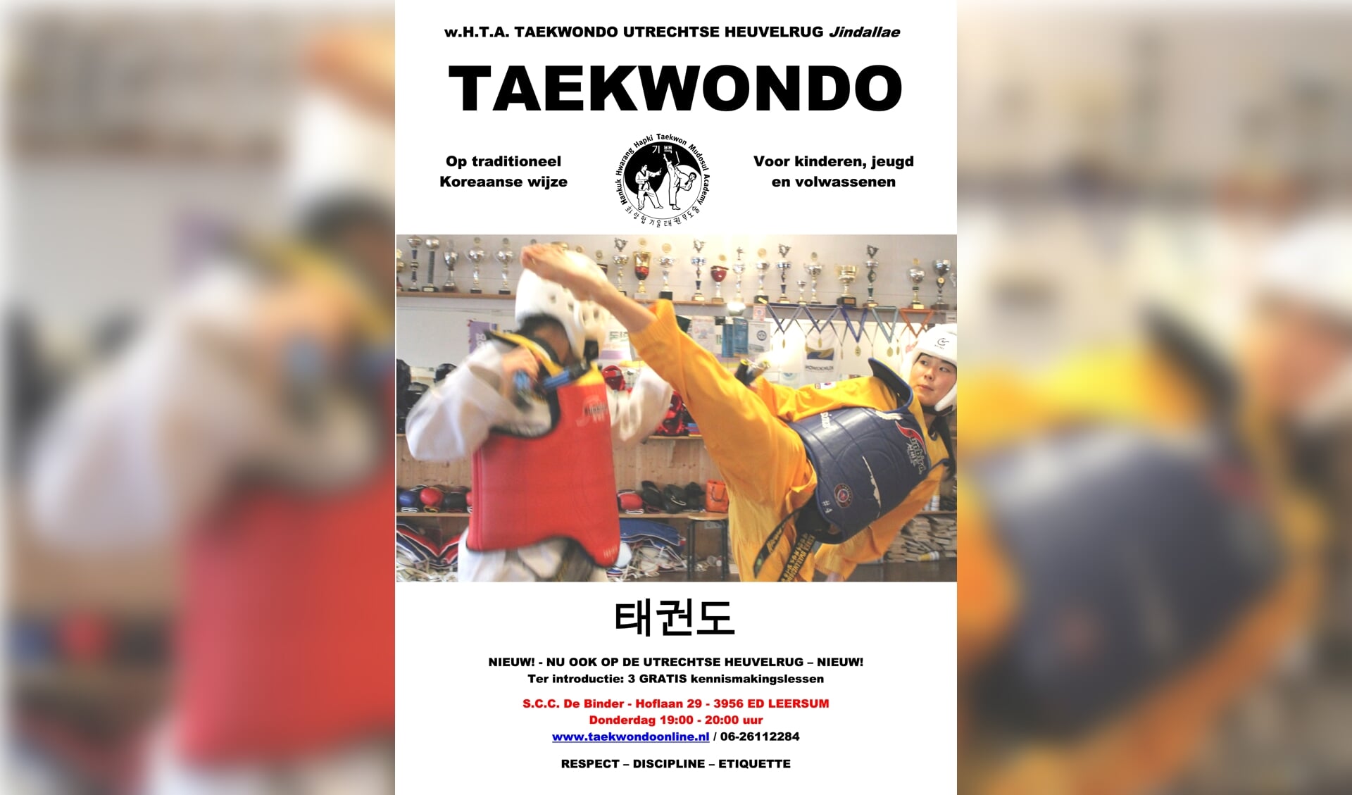 Flyer w.H.T.A. Taekwondo (voorkant)