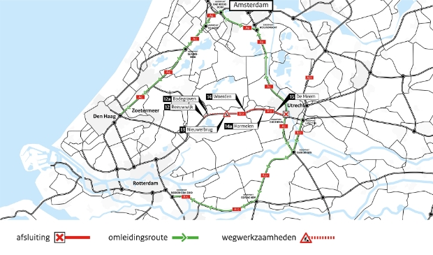 <p>Groot onderhoud aan de A12</p>
