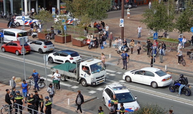 <p>De actie vond midden in het centrum plaats.</p>