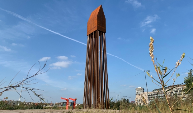 <p>Het kunstproject met het staal van Tata Steel staat in de Amsterdamse Sluisbuurt.</p>