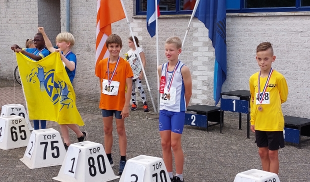 Eneas Verbakel op de 3e plaats bij de A1 pupillen atletiek